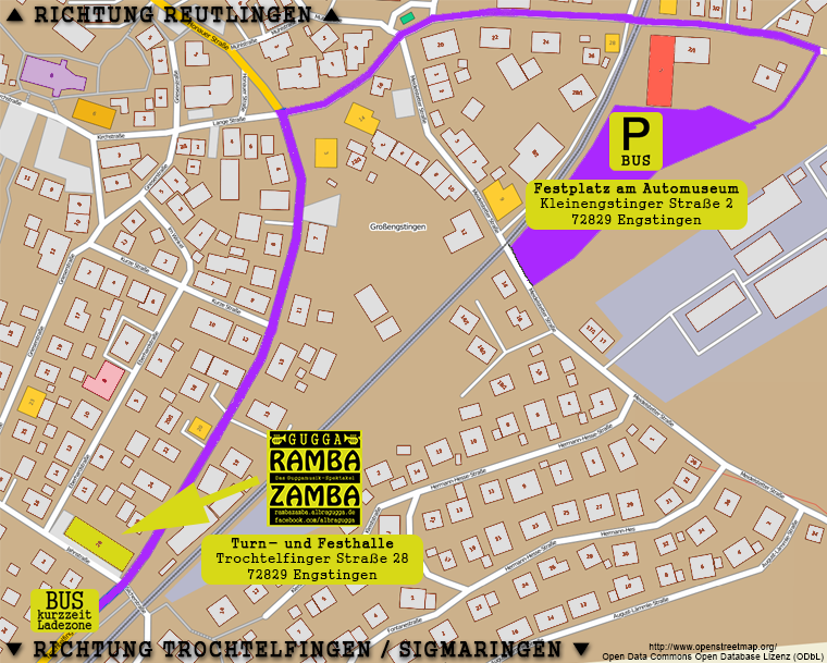 Karte Bus-Parkplatz